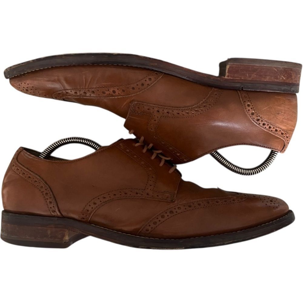 Cole Haan Brown Leather Oxford Dress Shoes with Wingtip Detailing - Picture 7 of 8